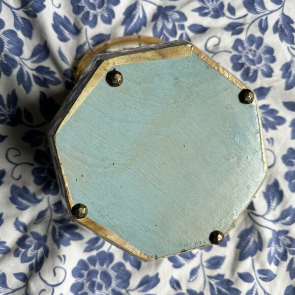 VTG 60’s Lucite Decoupage Wooded Box Purse Floral Shabby Primitive Retro - Picture 8 of 14